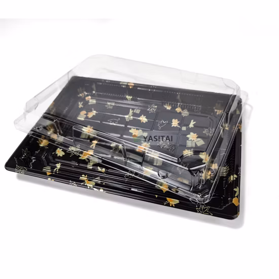 Boîtes à sushi à plateau rectangulaire en plastique japonais